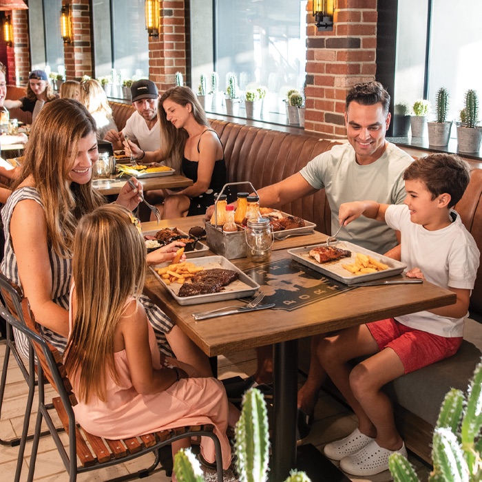 Family dining together at a restaurant